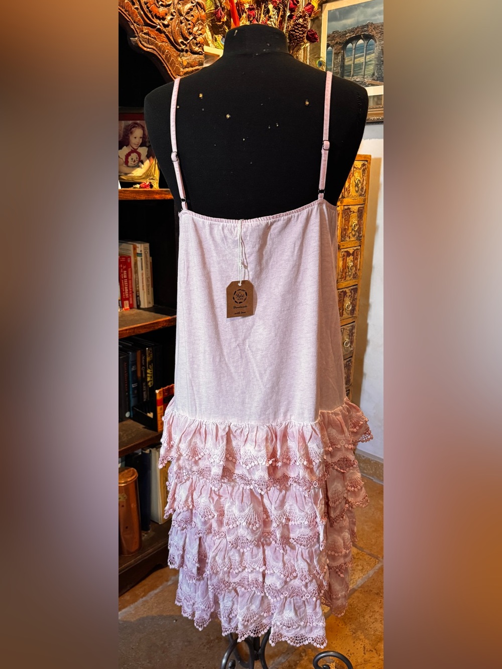 A Rare Bird Pink Lace-Tiered Dress - Picture 3 of 9